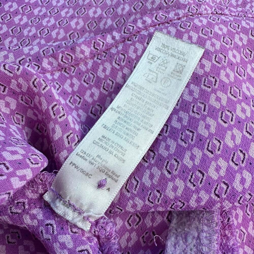 BHS Women's Purple Geometric Print Short Sleeve Button Down Shirt Size 10 - Picture 5 of 5